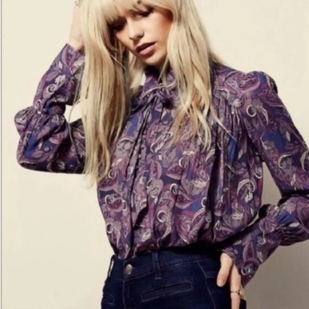 Free People Paisley Modern Muse Blouse